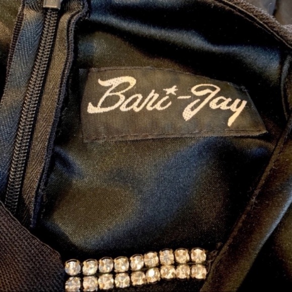 Bari Jay Black Slitted and Jeweled Gown Size Medium - Picture 6 of 7